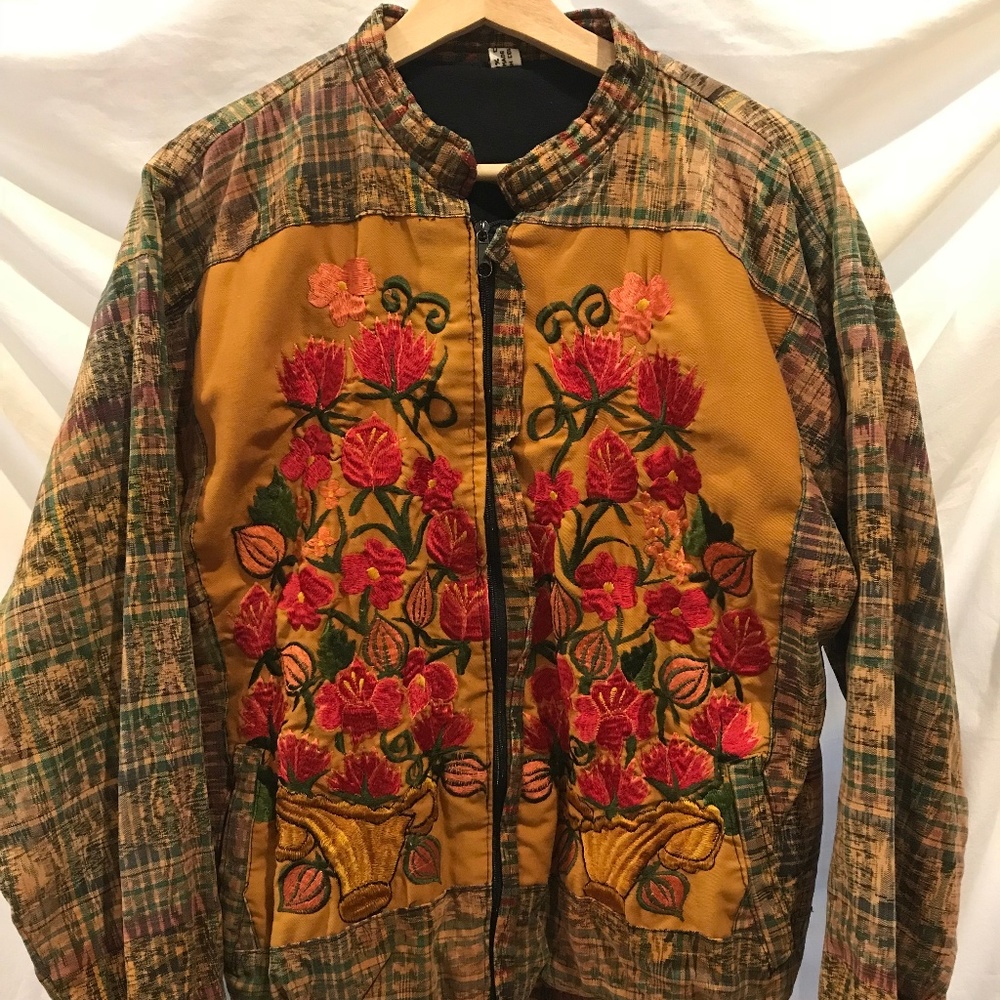 Vintage Embroidered Bomber Jacket